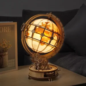 Robotime-Globo de madera luminoso ROKR, luz nocturna 3D, juegos de rompecabezas para regalo de Navidad para niños y adultos, decoración del hogar, decoración de escritorio