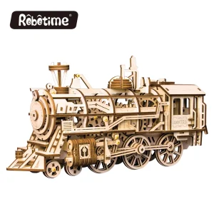 Robotime-mecanismo de relojería de madera, para niños, 3D, puzle mecánico de madera, modelo, construcción, juego, láser, corte, acción, regalo, juguetes para niños LG/LK/AM
