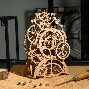 Robotime-mecanismo de relojería de madera, para niños, 3D, puzle mecánico de madera, modelo, construcción, juego, láser, corte, acción, regalo, juguetes para niños LG/LK/AM