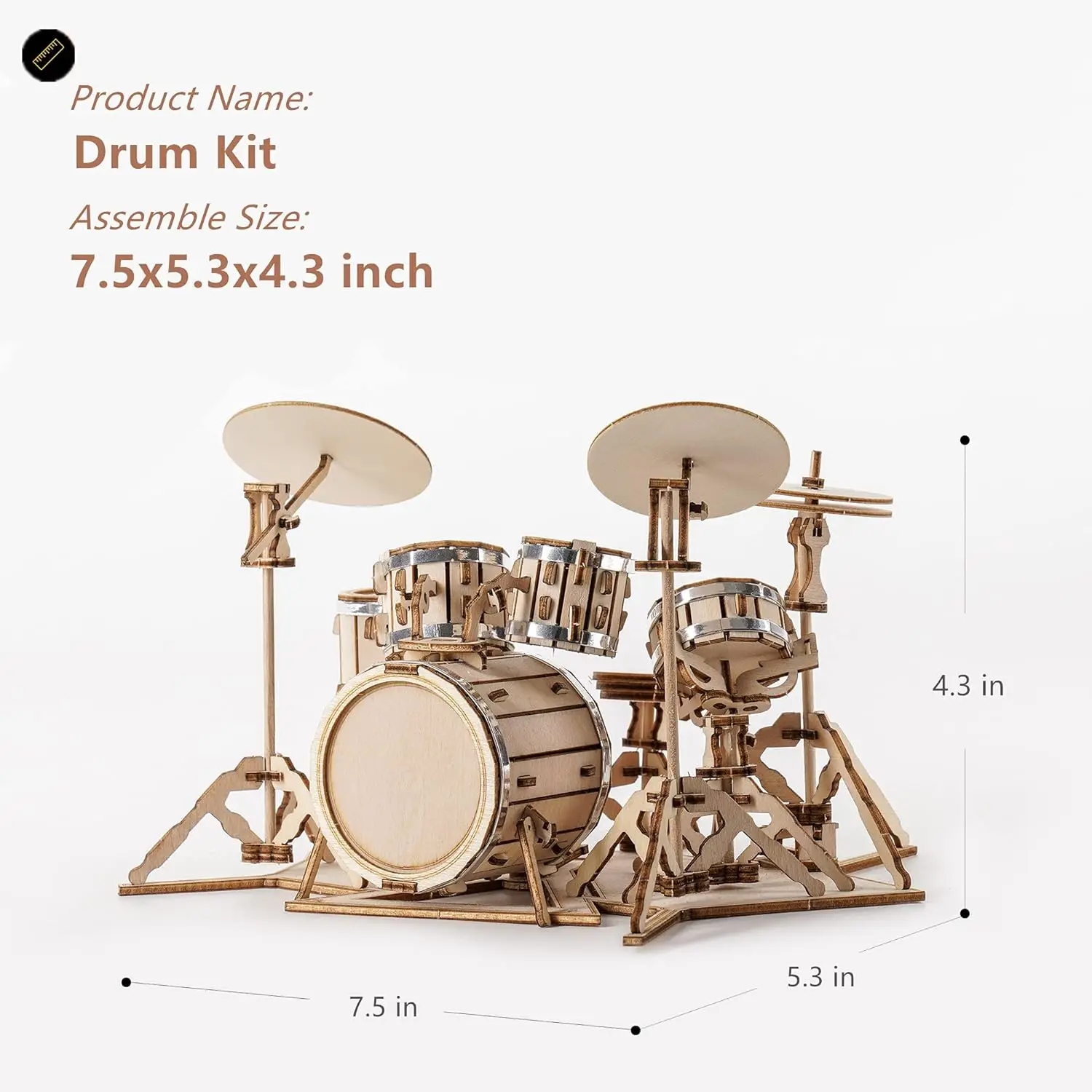 Robotime-rompecabezas de madera en 3D, instrumento Musical, Kit de tambor de saxofón, acordeón, violonchelo, juguete para regalo - Imagen 5