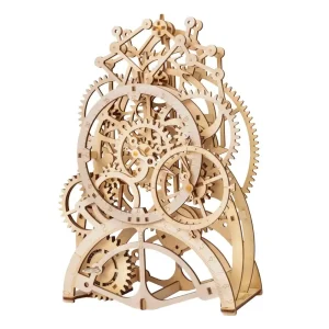 Robotime-rompecabezas de reloj mecánico de madera 3D para niños y adultos, modelo mecánico de corte láser, KIT de manualidades de madera familiar, bricolaje