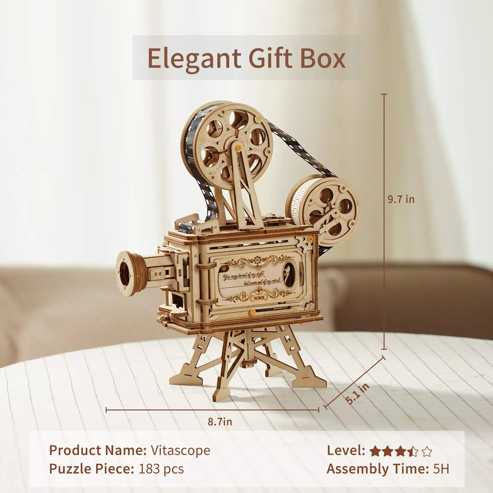 Wooden Assembly Vitascope Toy | Bricolaje Model Building Kits - 183pcs Diy 3d Wooden - Aliexpress - Imagen 2