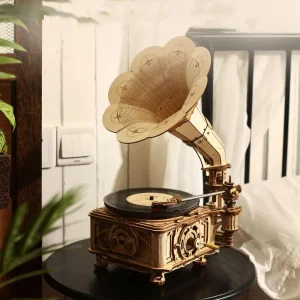 Robotime Hand Crank Classic Gramophone with Music 1:1 424pcs Wooden Model Building Kits Gift for Children Adult LKB01 Home Decor – AliExpress 26